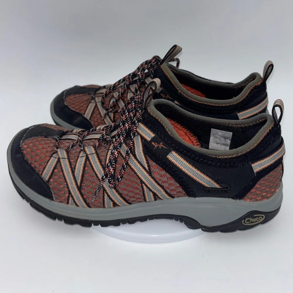 CHACO Outcross‎ Evo 2 Water Shoe Mens Black Orange Hiking Camping Lace Up 9.5